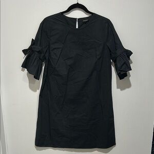 Who What Wear Black Ruffle short Sleeve Dress